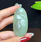 和田玉翠青烟紫生肖牛扭转乾坤（44.6g）