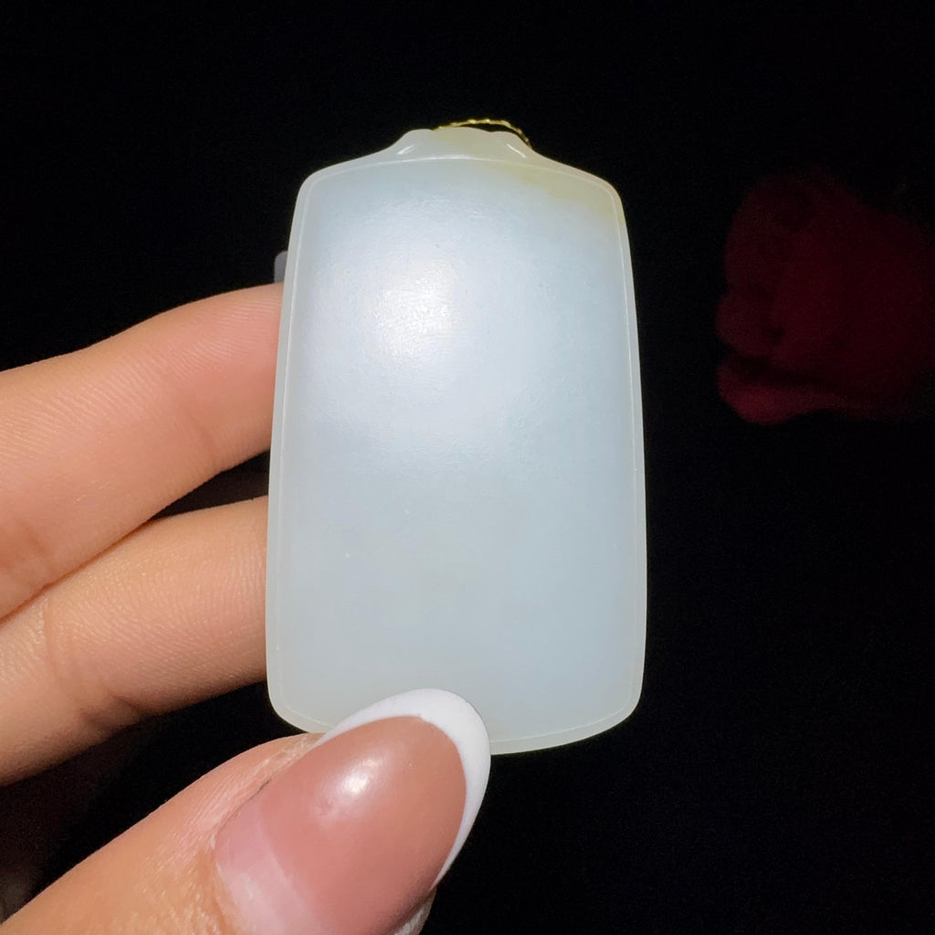 和田玉糖白平安无事牌（29.5g）