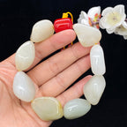 和田玉白玉带洒金皮籽料【精品手串】（125.4g）