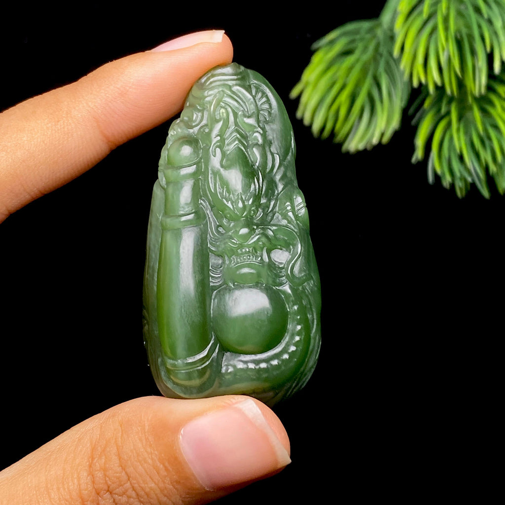和田玉碧玉龙柱（33.5g）