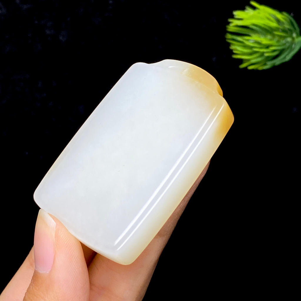 和田玉糖白无事牌（40.9g）