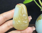 新疆和田玉且末白糖羊脂玉大势至菩萨（35.6g）