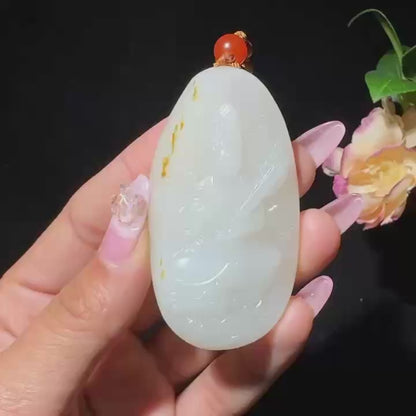 和田玉籽料普贤菩萨