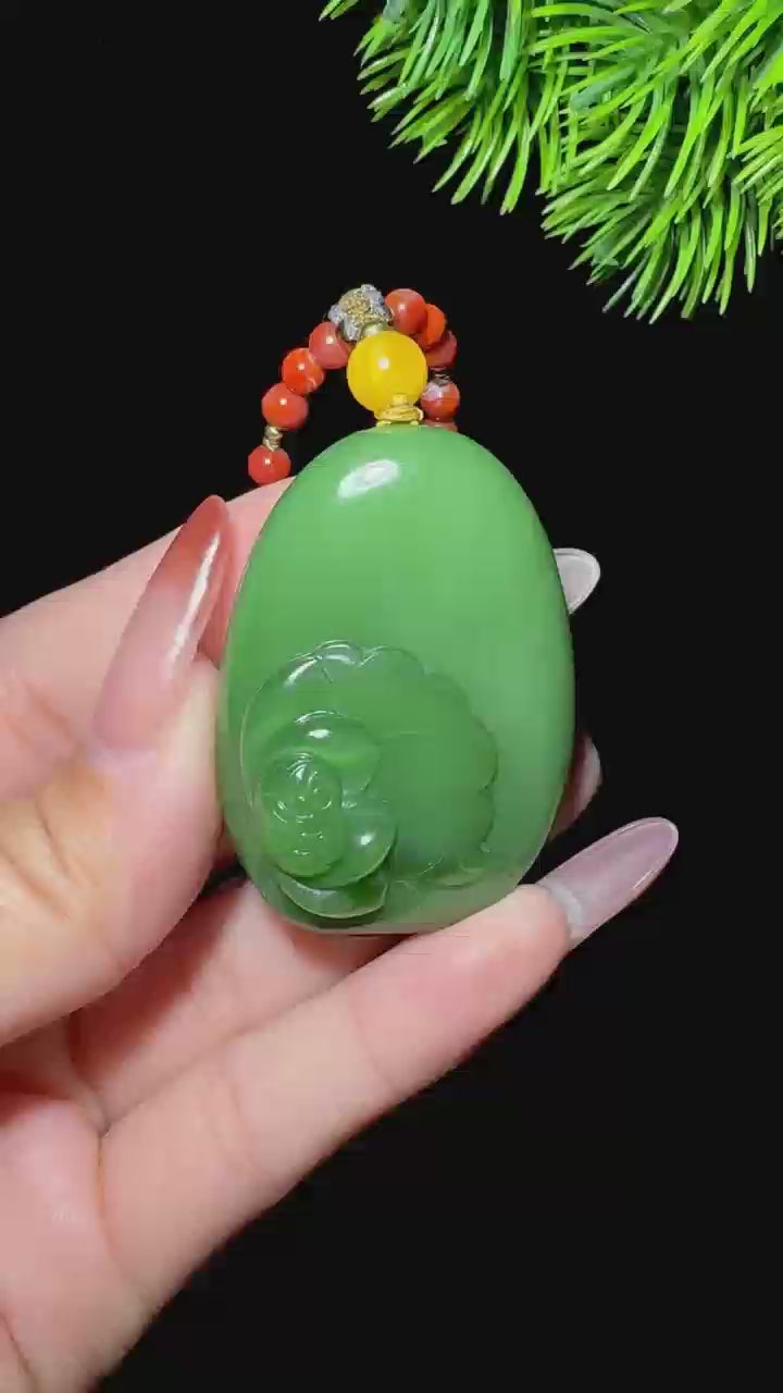 和田玉碧玉冰底一品青莲（44.1g）