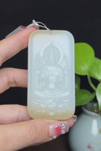 新疆和田玉天地糖羊脂玉大势至菩萨