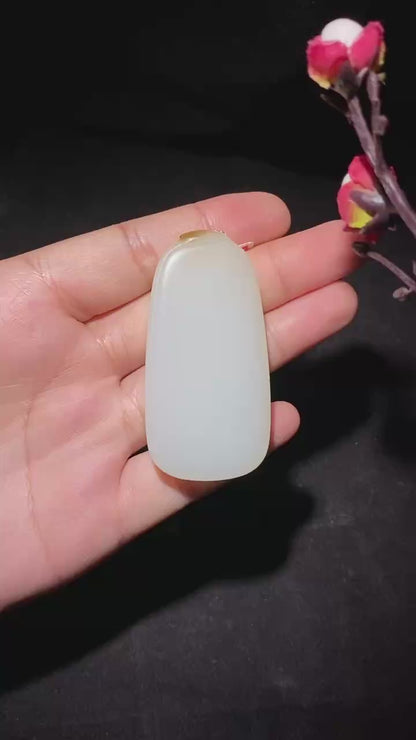 和田羊脂糖白玉无事牌