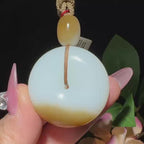 和田玉糖白平安扣