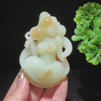 和田玉糖白玉手把件