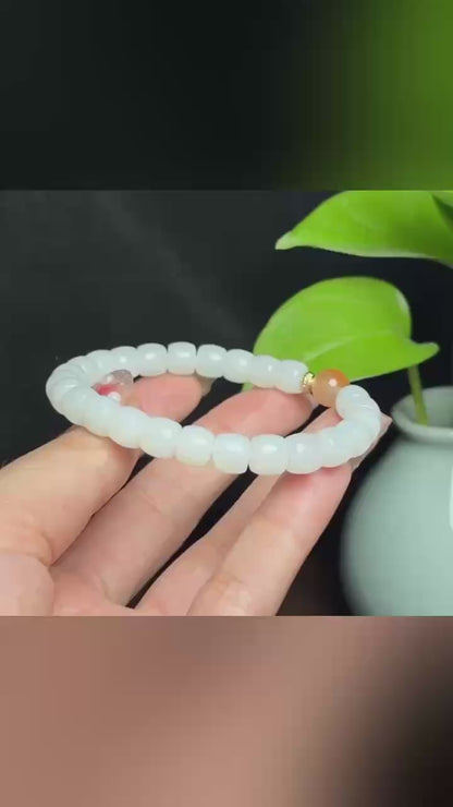 和田羊脂玉老型珠手串