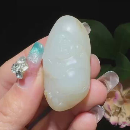 和田玉籽料挂件佛