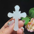 和田玉白玉挂件基督耶稣十字架